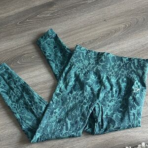 Gymshark Teal Green Patterned High-Rise Leggings